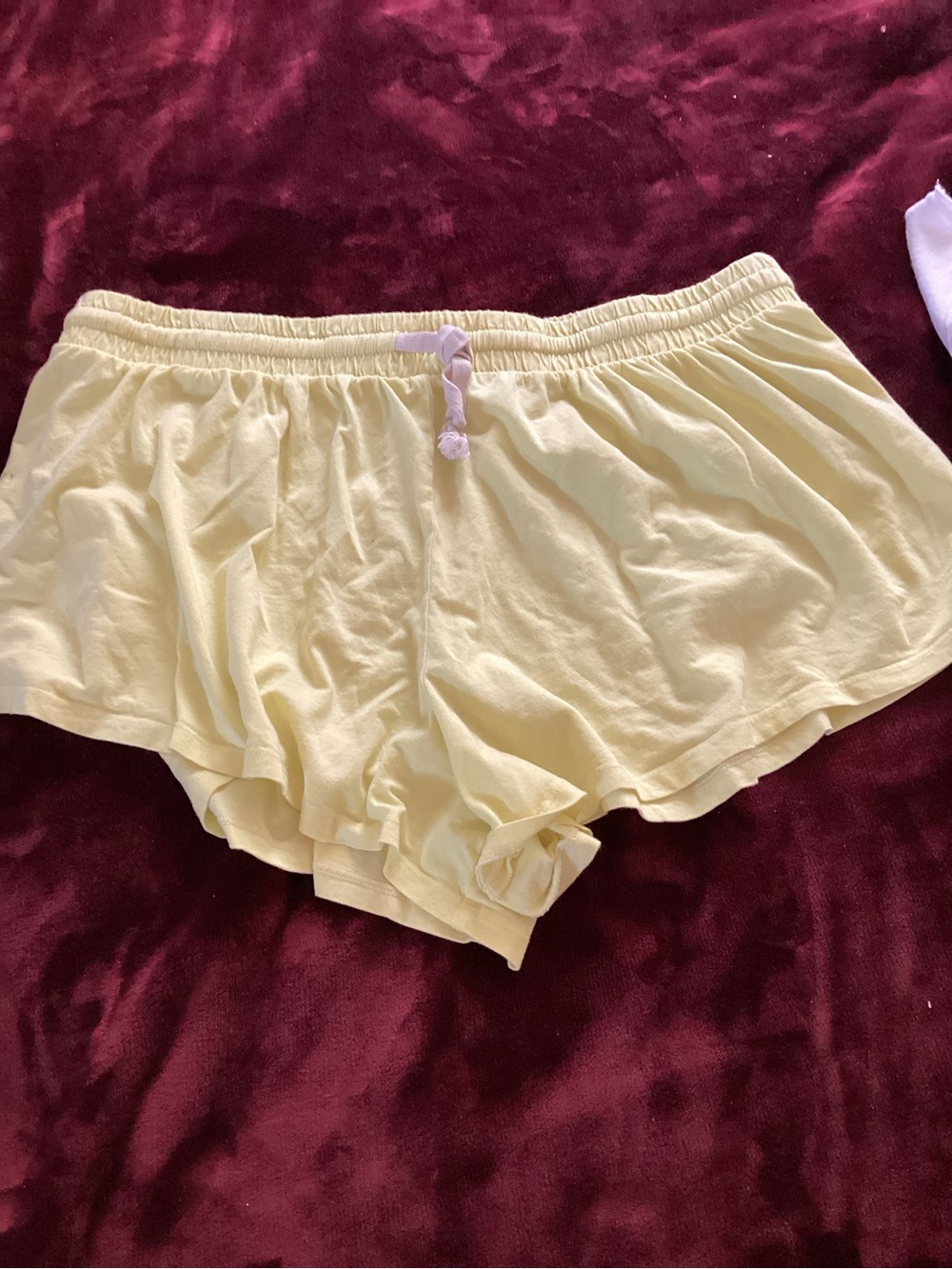 UGG Pale Yellow Cotton Lounge Shorts with Drawstring